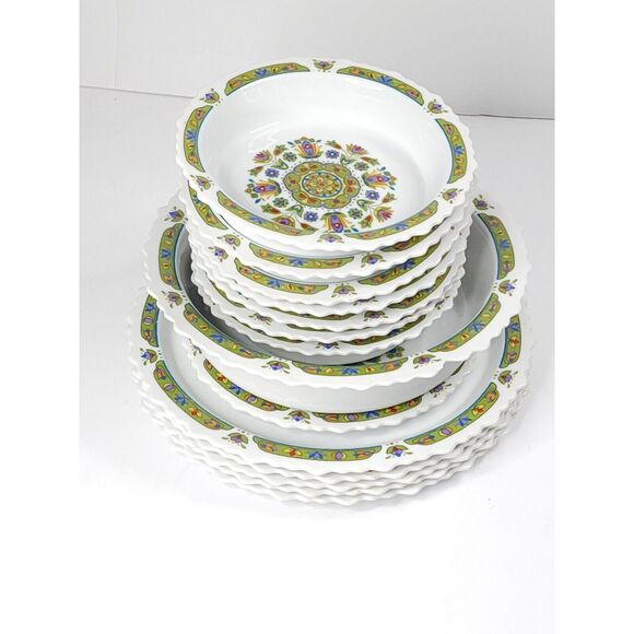 Vintage‎ One World Sango Japan Hellespont 8001 Plates Big Bowl Salad Plate Bowls